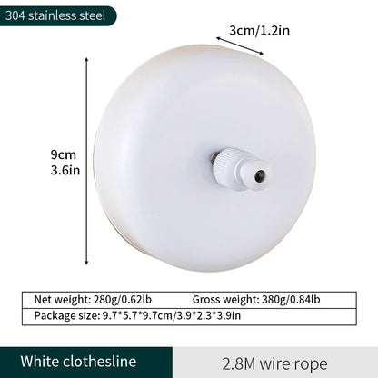 Laundry Clothesline Retractable Hotel Balcony Durable Clothesline Drying Rack Retractable Clothesline