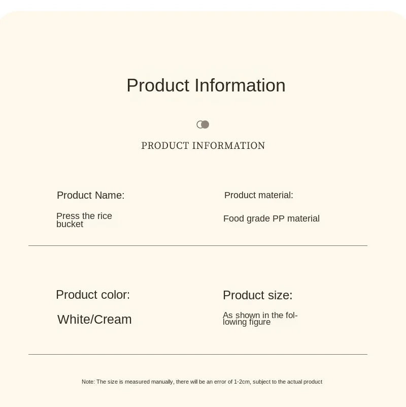 Large Capacity Press-Type Storage Box for Rice Flour Cereals Household Insect-Proof Moisture-Proof Food Grade Sealed Tank