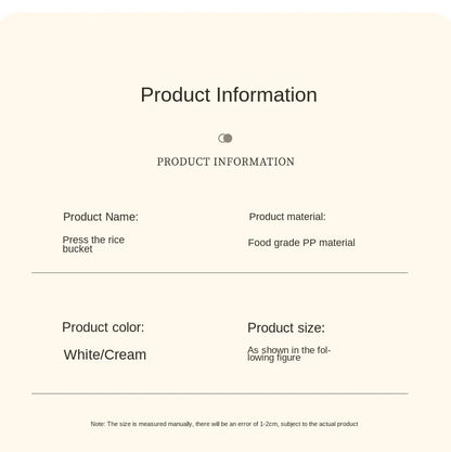 Large Capacity Press-Type Storage Box for Rice Flour Cereals Household Insect-Proof Moisture-Proof Food Grade Sealed Tank