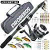 New 1.8m Glass Fiber Telescopic Pole Fishing Rod Reel Combo Kit Bass Fishing Tackle Set for Carp Bottom Fishing