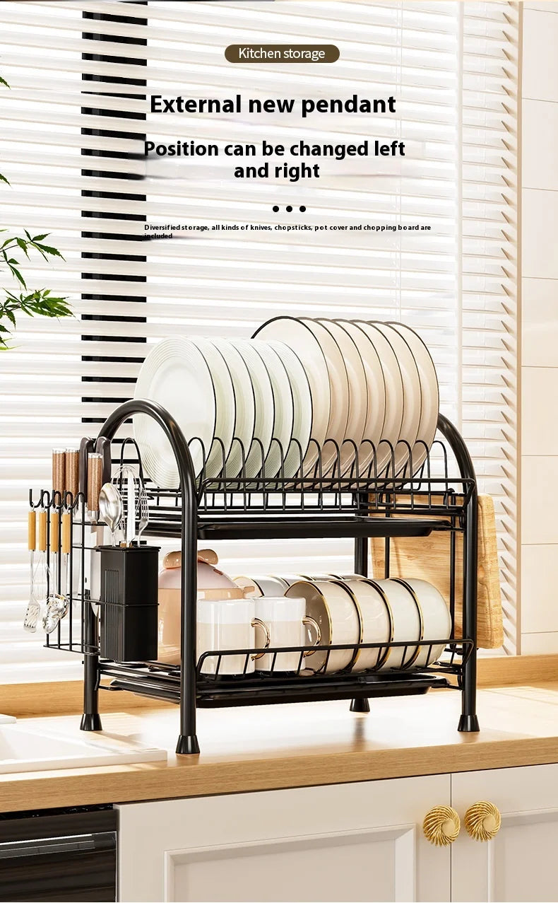 Multifunctional Kitchen Storage Rack Multi-Layer Bowl Chopsticks Drain Rack Plate Drying Bowl Rack Chopsticks Tube Boxed