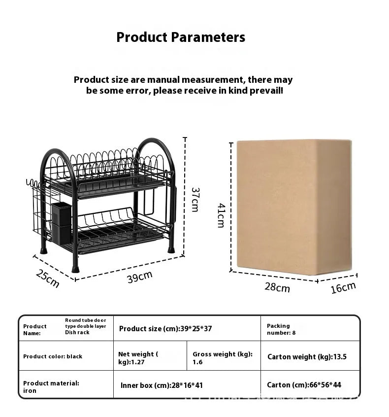 Multifunctional Kitchen Storage Rack Multi-Layer Bowl Chopsticks Drain Rack Plate Drying Bowl Rack Chopsticks Tube Boxed