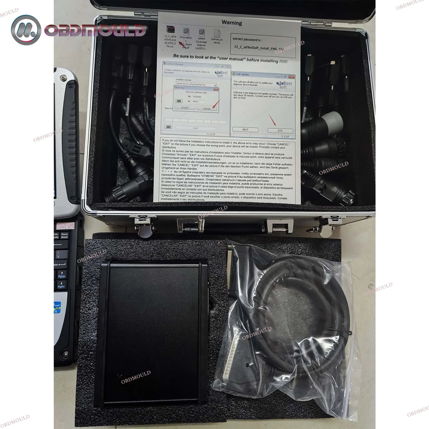 For Jaltest Link Heavy Duty Truck Diagnostic Tool Jatest Exzavator Universal Truck Excavator Diagnostic Kit with Toughbook CF19