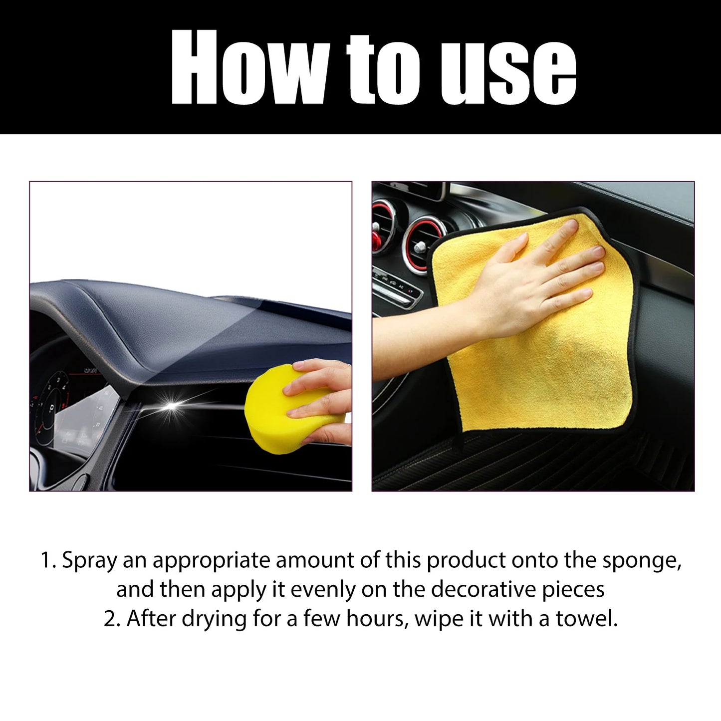 Homonth Car Care Equipment Plastic Restorer Dust-Proof Decontamination Coating Agent for Interior Seat Dial Cleaning