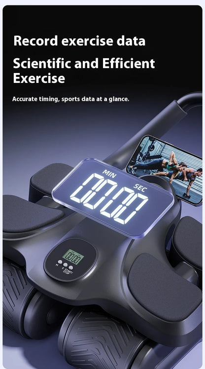 Automatic Rebound Abdominal Muscle Training Equipment Four-Wheel for Ab Roller Wheels for Home Gym Use for Men Women Thin Belly