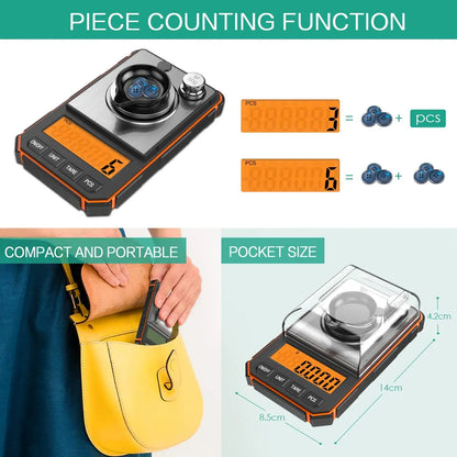 Lab Analytical Balance 50gx0.001g High-Precision Lab Scale Accurate Electronic Scientific Jewelry Scales with Windshield
