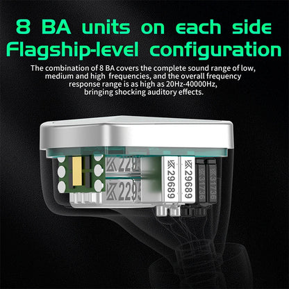 KZ AS16 Pro in Ear Wired Earphones 16BA Balanced Armature HIFI Bass Monitor Headphones Noise Cancelling Earbuds Sport Headset