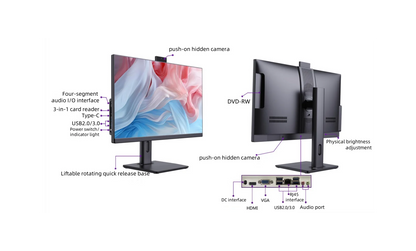 Private Module All-In-One 27 Inch Computer Core I7 I712700t 12th Win10 32GB+1TB Gaming Desktop with LCD Monitor SSD Hard Drive