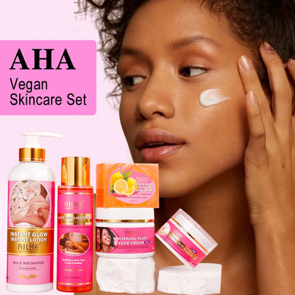Ailke Products Glowing Niacinamide Dark Spot Removal Anti Acne Lemon Vitamin C Whitening Skin Care Set for Women