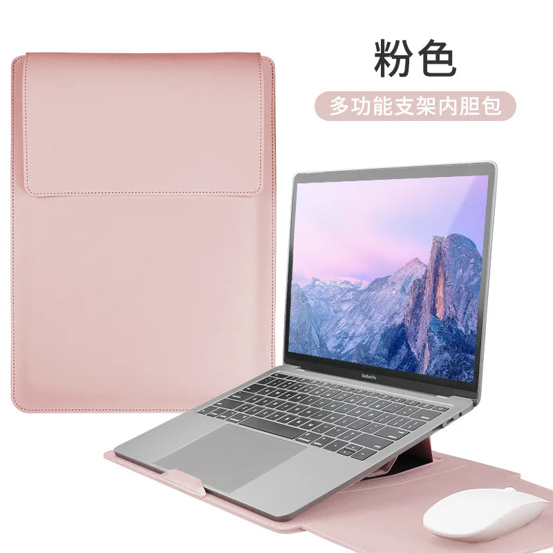 Factory Price 3 In1 Laptop Bag with Stand Mouse Pad for 11 12 13 14 15 16 Inches PU Leather Notebook Cover Laptop Sleeve Case