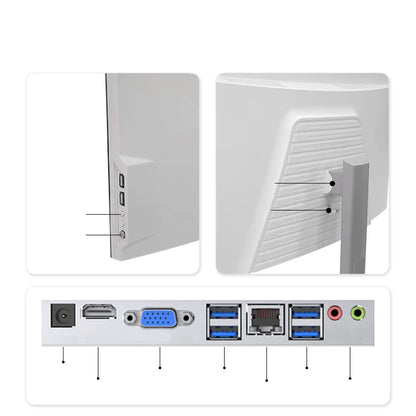 OEM All-in-One 24 27 Inch Computer Hot Selling A+ Screen AIO Desktop for Business Gaming Supports I3-I9 Optional SSD Hard Drive