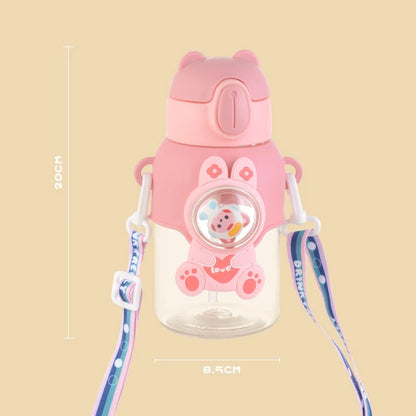 Children's Water Cup Anti-drop Straw Cup Boys Girls School Kindergarten Baby Bear Water Bottle Plastic Drinkware Kids Cups