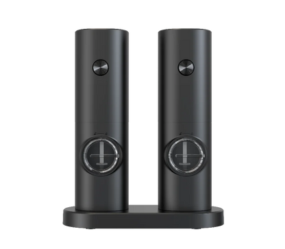 1Set Electric Salt and Pepper Grinder Set With Storage Base Spice Bottle Black Mill Pepper Grinder