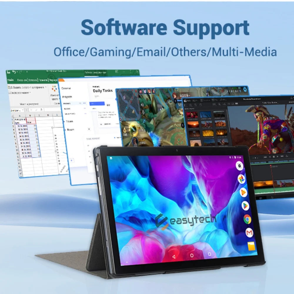 10.1 Inch Gaming Tablette Pour Enfant Pc Android Wifi 16GB+512GB 4G Dual SIM 5G Network Tablet with keyboard and Pen
