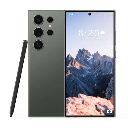 Smartphone Premium S24 ULTRA com 16GB de RAM e 1TB de armazenamento, ecrã HD, 5G LTE + CDMA, câmara traseira de 108MP, desbloqueio facial e Dual SIM.