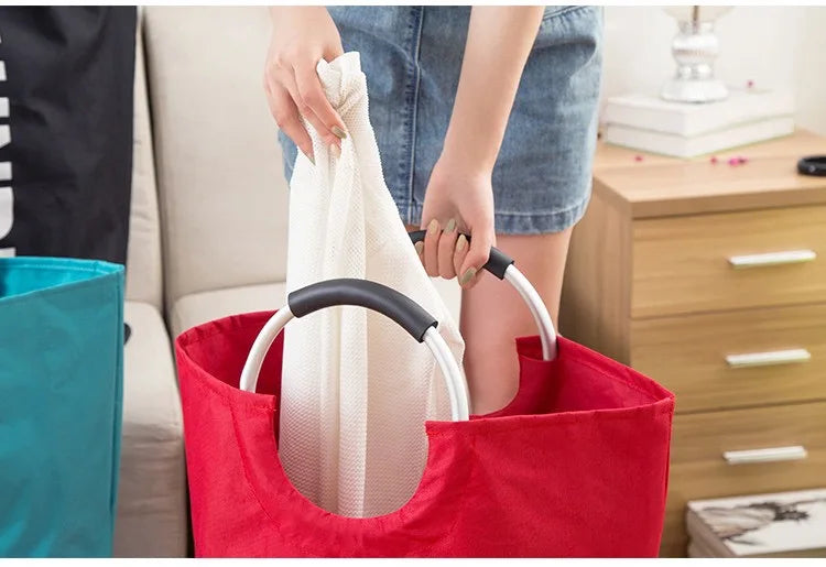 Lavinia Lightweight Home Storage Collapsible Fabric Laundry Hamper Laundry Bag Folding Laundry Basket