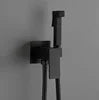 Matte Black Brass Handheld Sprayer Bidet  Shattaf Full Set Cold and Hot Mixer Faucet
