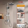 Gun Grey All-Copper Household Bathroom Shower Set Simple Design Ceramic Metered Faucets Chrome Shower Booster