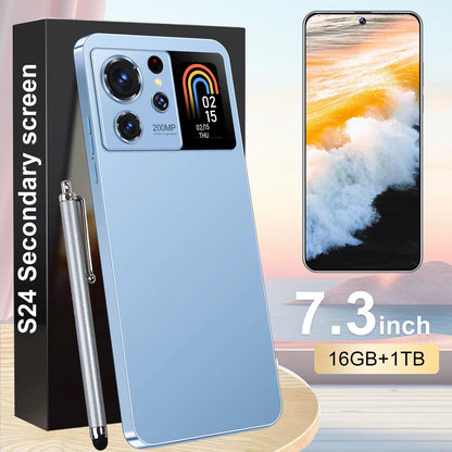 2024Original  Hot Selling New Flash Sale GSM Android13 Mobile Phone Quick Charge Smartphone 16GB+1TB 7.3inch 4G 5G