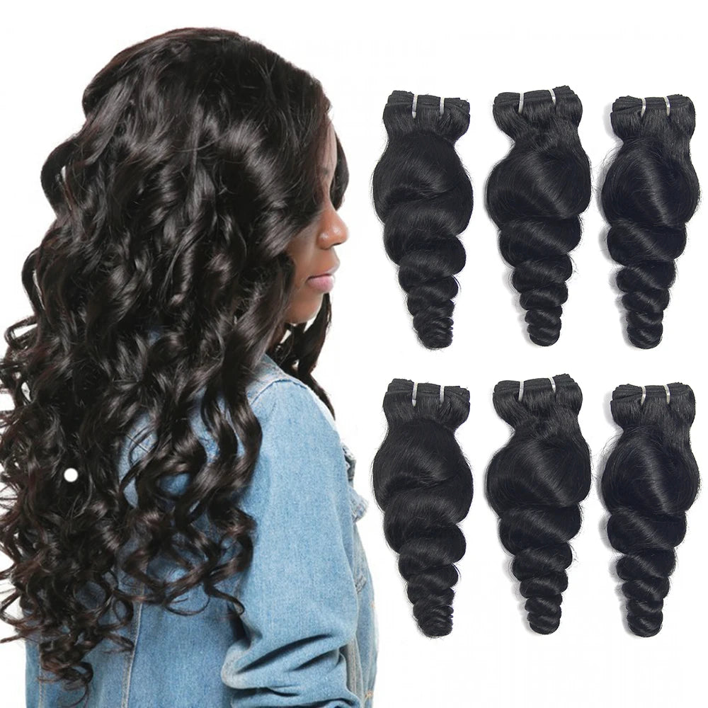 100% Remy Human Hair Bundles Indian Human Hair Extensions Loose Wave Beauty Products Natural Hair Extensions Straight
