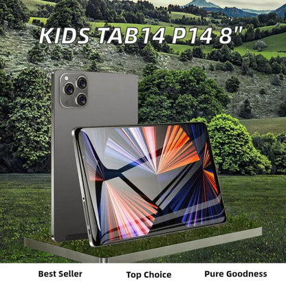 Tablet Tab14 5G de alto desempenho, 8'', 1280x800, 4+64GB, bateria de 6000mAh, câmaras de 2MP + 5MP, 15 horas de reprodução de vídeo, ideal para educação e entretenimento infantil.