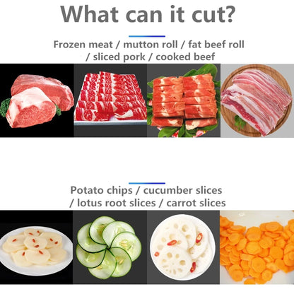 12 / 13 Inch Thin Meat Slice Cutting Machine Full Automatic Desktop Meat Slicer for Cutting Frozen Meat Mutton Roll Slicer