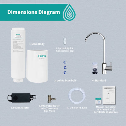 Household Original Design 400 Gallon Compact Filter System Reverse Osmosis Water Purifier Water Home Filter