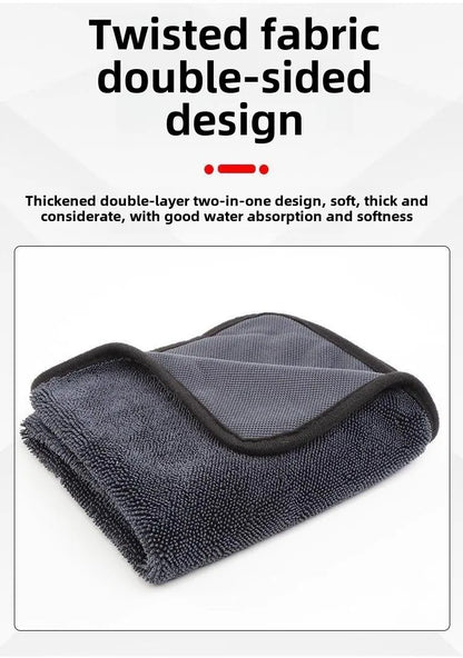 Microfiber Quick-Dry Car Wash Cloth Thick Braid Twisted Towel for Home Use Strongly Absorbent Lint Cleaning Wholesale