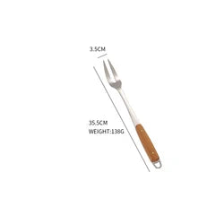 7PCS Stainless Steel Utensils Non-slip Heat  Resistant Kitchen Accessories Cooking Tool With Wooden Handle