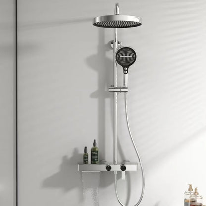 Cross-Border Household Toilet Large Waterfall Water Outlet ABS Chrome Soft Hot Cold Copper Brushed Gold Shower Suit Storage