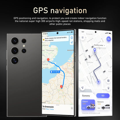 Smartphone Premium S24 ULTRA com 16GB de RAM e 1TB de armazenamento, ecrã HD, 5G LTE + CDMA, câmara traseira de 108MP, desbloqueio facial e Dual SIM.