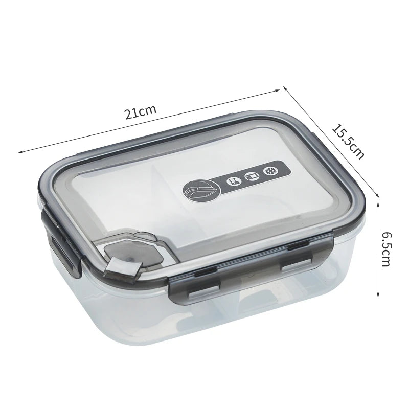 School Office Reusable Microwaveable Meal Prep Food Storage Container BPA-free PP 3 Compartment Plastic Bento Lunch Box for Kids