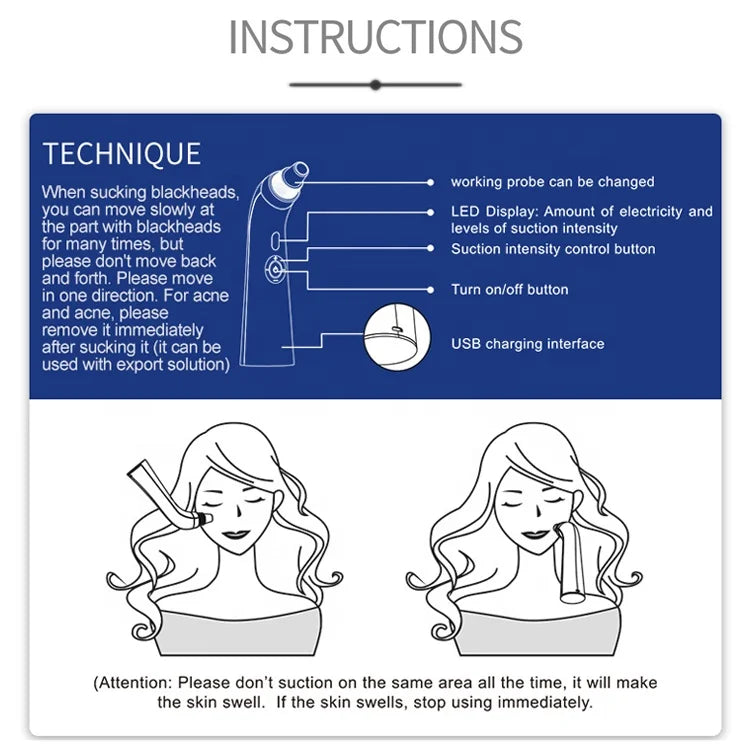 Trends Face Cleansing Beauti Products Facial Lift Rechargeable Electric Pimple Ance Pore Cleaner Vacuum Blackhead Remover