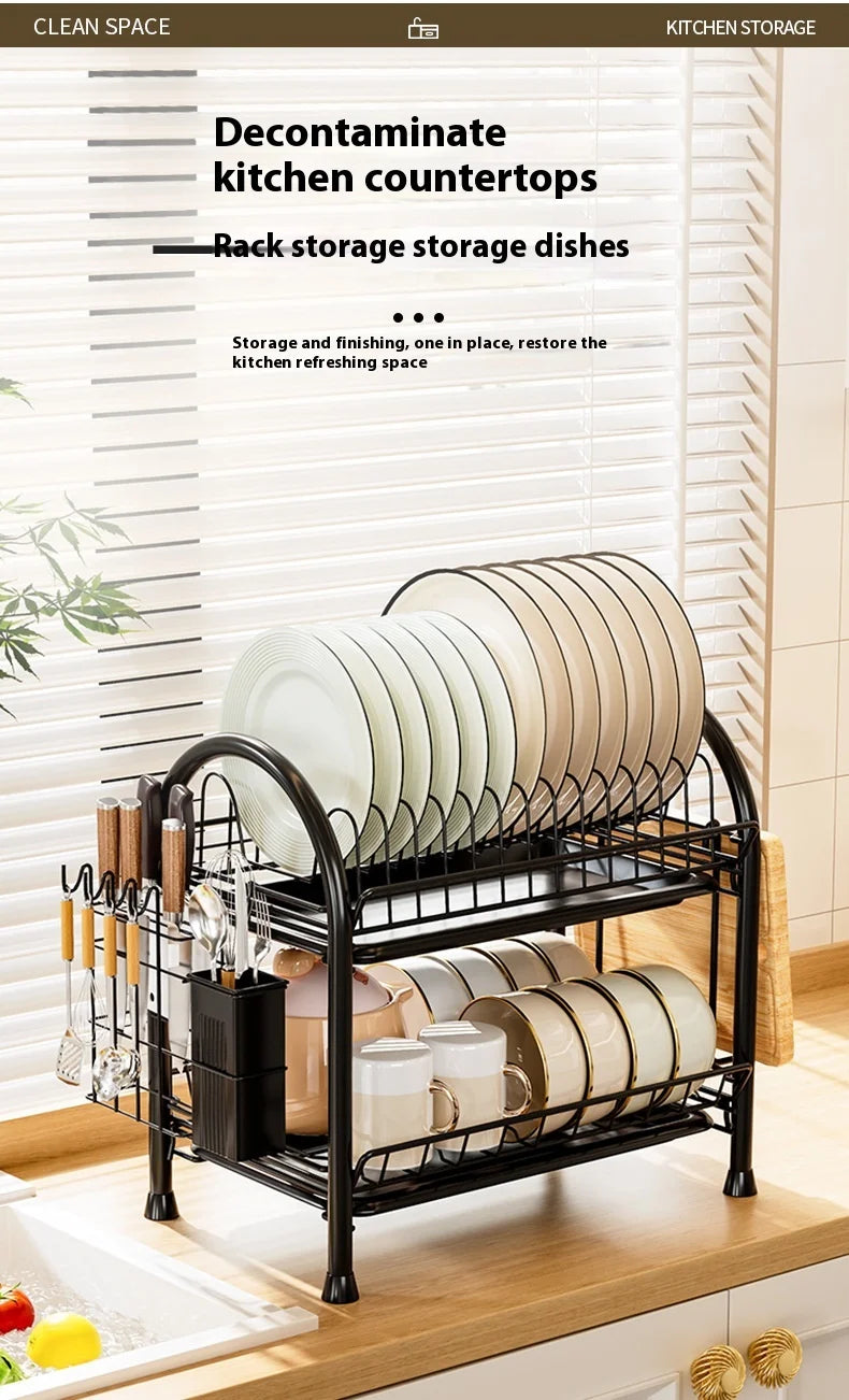 Multifunctional Kitchen Storage Rack Multi-Layer Bowl Chopsticks Drain Rack Plate Drying Bowl Rack Chopsticks Tube Boxed
