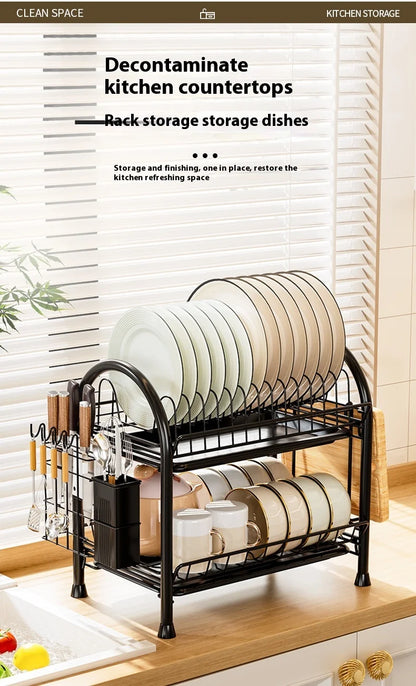Multifunctional Kitchen Storage Rack Multi-Layer Bowl Chopsticks Drain Rack Plate Drying Bowl Rack Chopsticks Tube Boxed