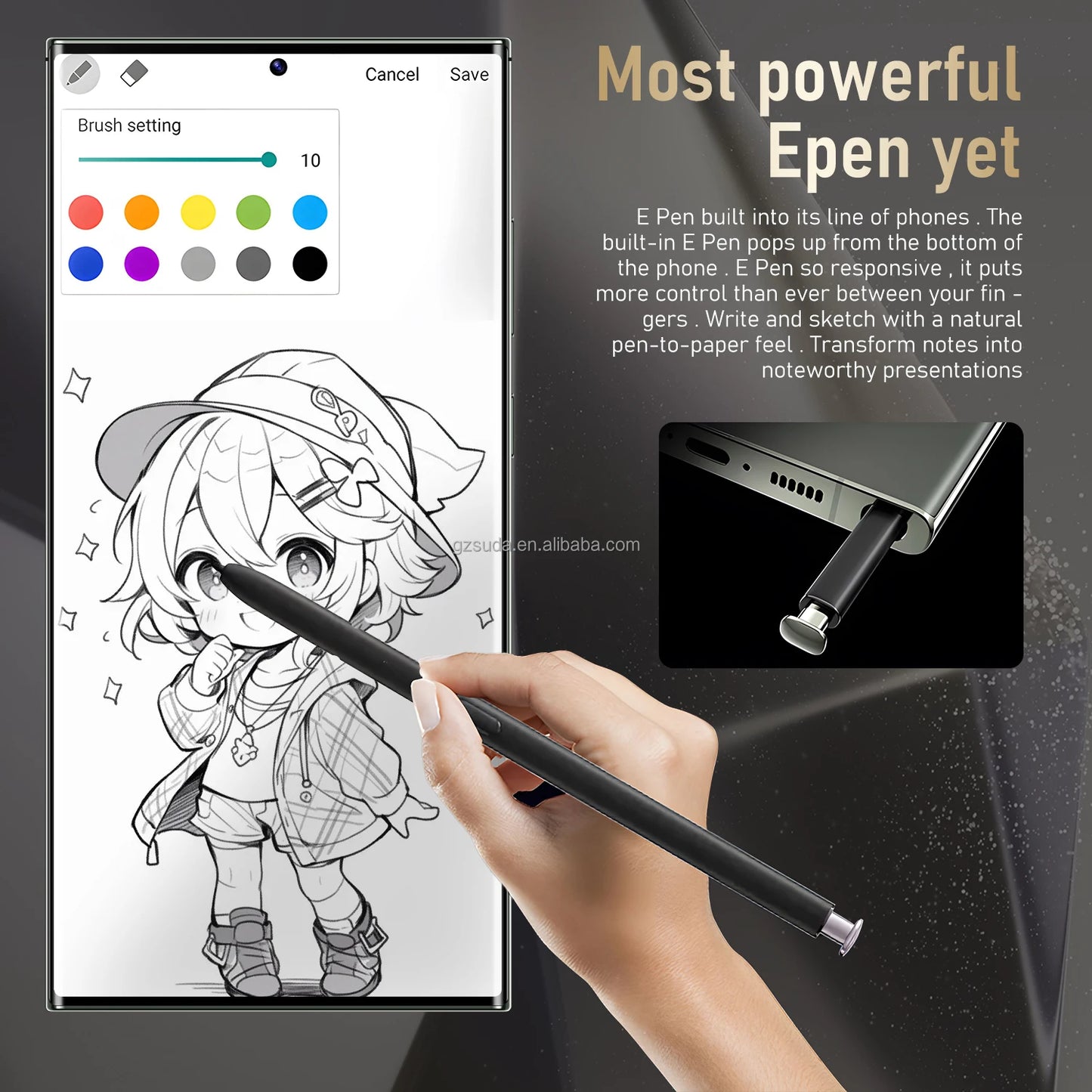 Fast Delivery Note 30 Ultra Smartphone 7.3 Inch AMOLED Screen Telephone Smartphone 5G Cellphone Large Screen HD Camera
