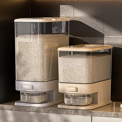 Large Capacity Press-Type Storage Box for Rice Flour Cereals Household Insect-Proof Moisture-Proof Food Grade Sealed Tank