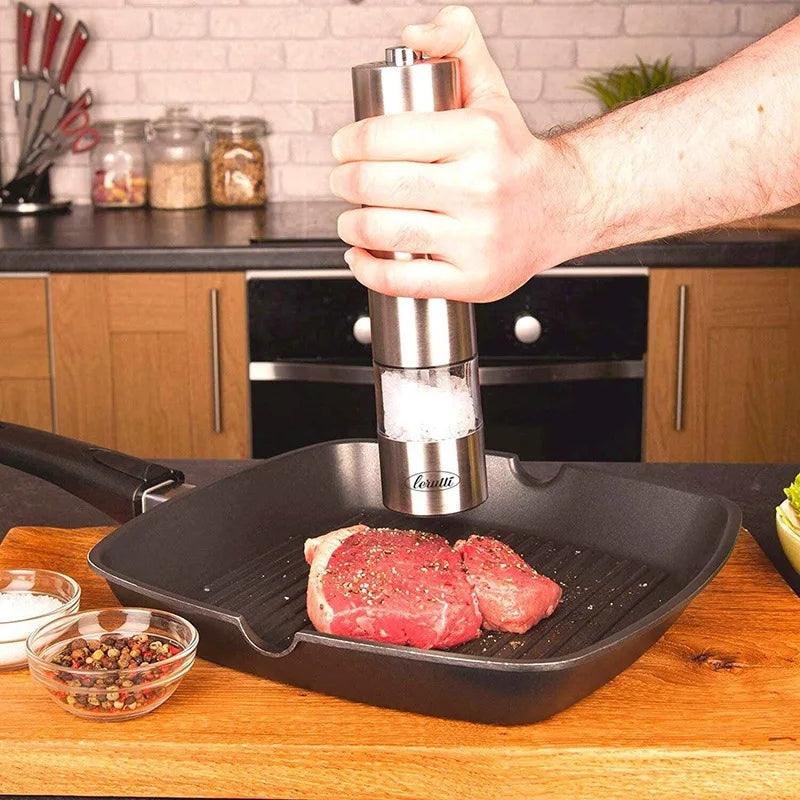 Kitchen Spice Automatic Gravity Induction Stainless Steel Battery Powered Electric Pepper Salt Grinder Mill