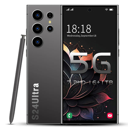2025 NEW Cellphone Original Unlocked Dual Card 5G Smart Phone HD 5G Cellphone Android 14 S24 Ultra 16GB+1TGB Smartphone
