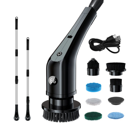 7 in 1 Electric Cleaning Turbo Scrub Brush Multifunctional Long Handle Cordless Spin Scrubber Cleaning Brush Bathroom