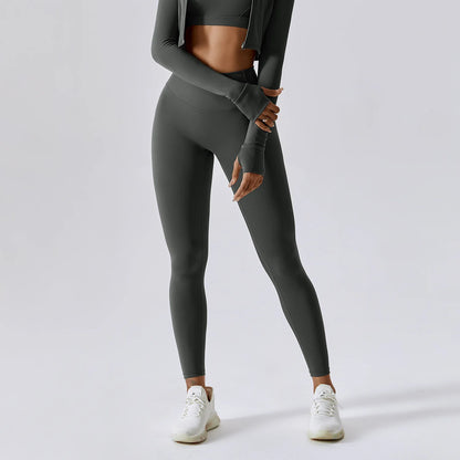 Conjunto de 3 Peças Fitness Feminino – Top Curto