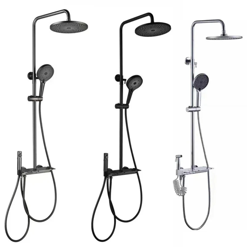 High Quality Full Brass Piano Key Shower Shower Set Bathroom With Airbrush Bathtub Shower Faucet