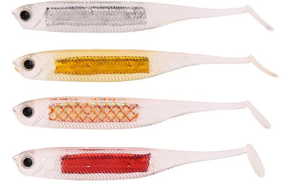 New 7.5cm/2.5g Rainbow Fish T-Tail Lure Simulation Hollow Belly Reflective Soft Bait Made of Silicone for Carp Fishing