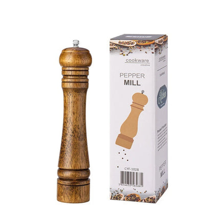 Wooden Grinder Freshly Ground Black Pepper Grains Grinding Bottle Sea Salt Pepper Peppercorns Pepper Household Seasoning Bottle
