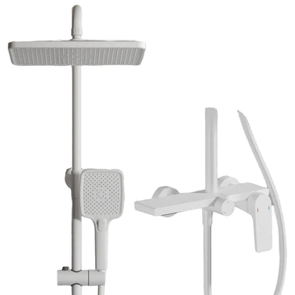White High-End Quality 3-in-1 Rain Shower Head Thermostatic Set Dual Handle Soft Piano Key Design for Hot Cold Bathroom Products