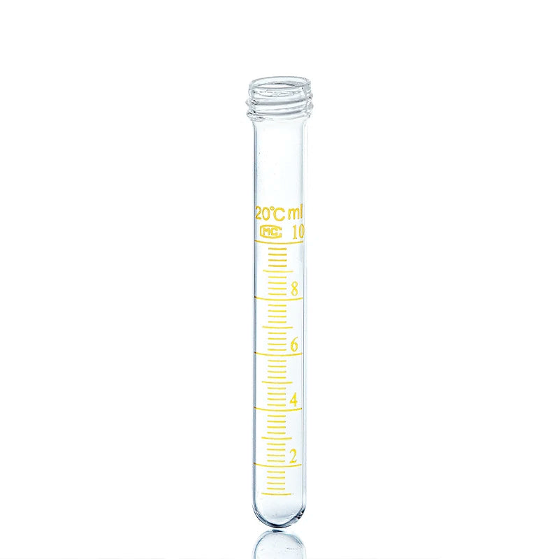 Laboratory 10 15 20 25ml Glass Graduated Round Flat Bottom Centrifugal test Tube With Thread Screw Cap Lid