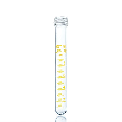 Laboratory 10 15 20 25ml Glass Graduated Round Flat Bottom Centrifugal test Tube With Thread Screw Cap Lid