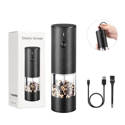 Electric Pepper and Salt Grinder, Adjustable Coarseness Salt & Pepper Mill,With LED Light,Easy to Clean