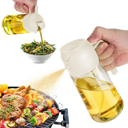 Mothers Day Gift Cooking Kitchen Salad Barbecue 16oz 2 in 1 Oil Sprayer Bottle Olive Oil Dispenser Bottle