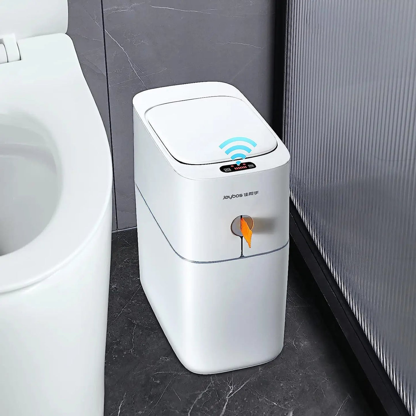 Joybos Smart Induction Trash Can Popular ABS Rectangular Garbage Bin for Indoor/Outdoor/Bedroom/Bathroom Use Modern Design